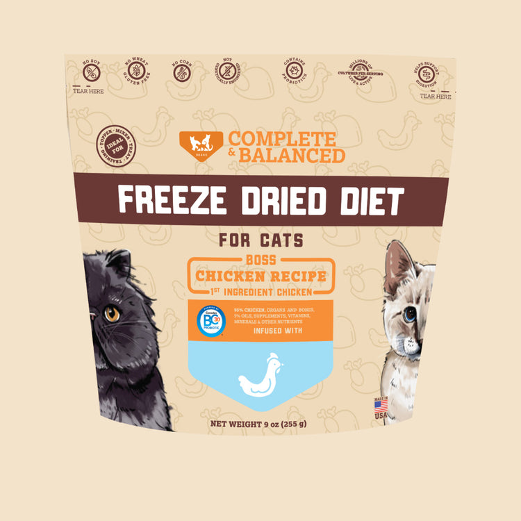 Freeze Dried Cat Food & Topper w/ Probiotics