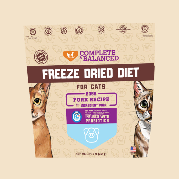 Freeze Dried Cat Food & Topper w/ Probiotics