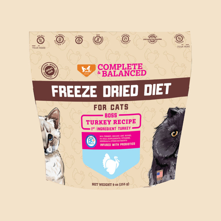 Freeze Dried Cat Food & Topper w/ Probiotics