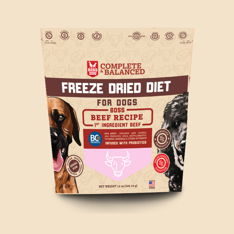 Freeze Dried Dog Food & Topper w/ Probiotics
