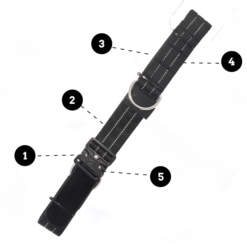Unbreakable Human Tactical Belt image with numbered features