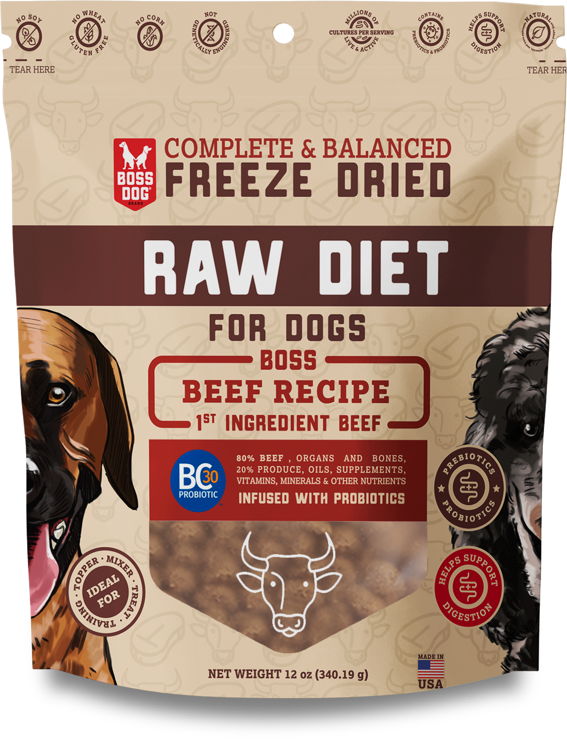 Boss Dog® Freeze Dried Diet Complete & Balanced Meals for Dogs - Beef image