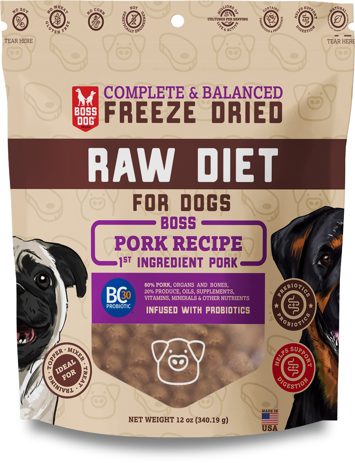 Boss Dog® Freeze Dried Diet Complete & Balanced Meals for Dogs - Pork image