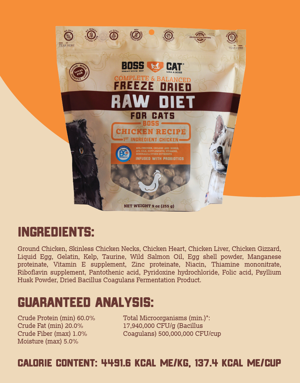 Boss Cat Freeze Dried Raw Diet for Cats