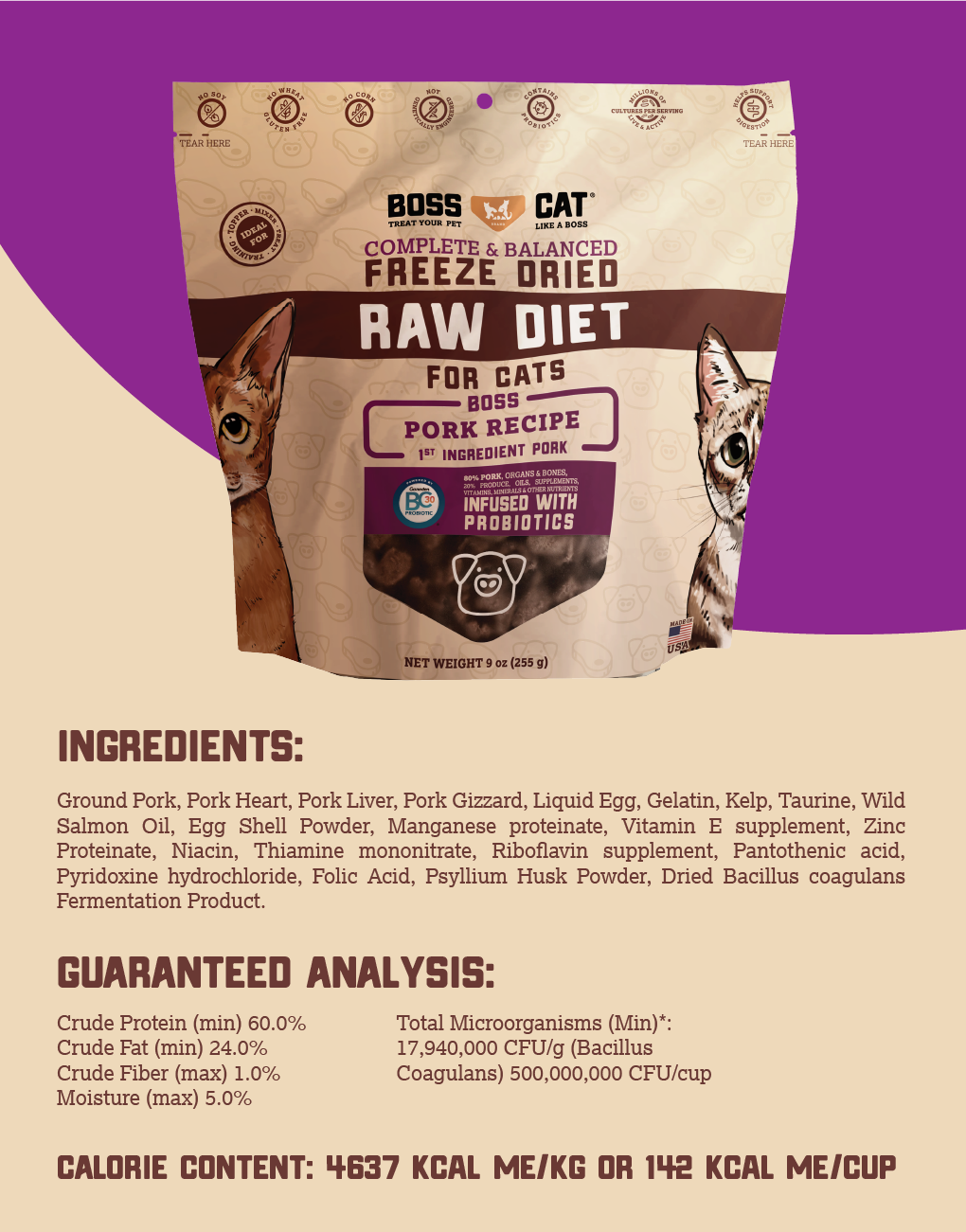 Boss Cat Freeze Dried Raw Diet for Cats