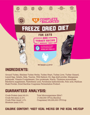 Freeze Dried Cat Food & Topper w/ Probiotics
