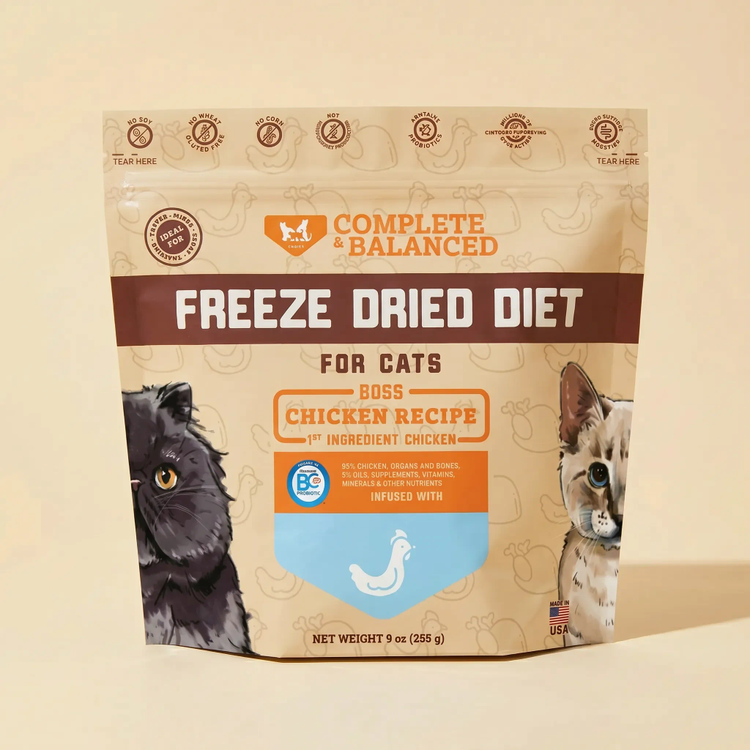 Freeze Dried Cat Food & Topper w/ Probiotics