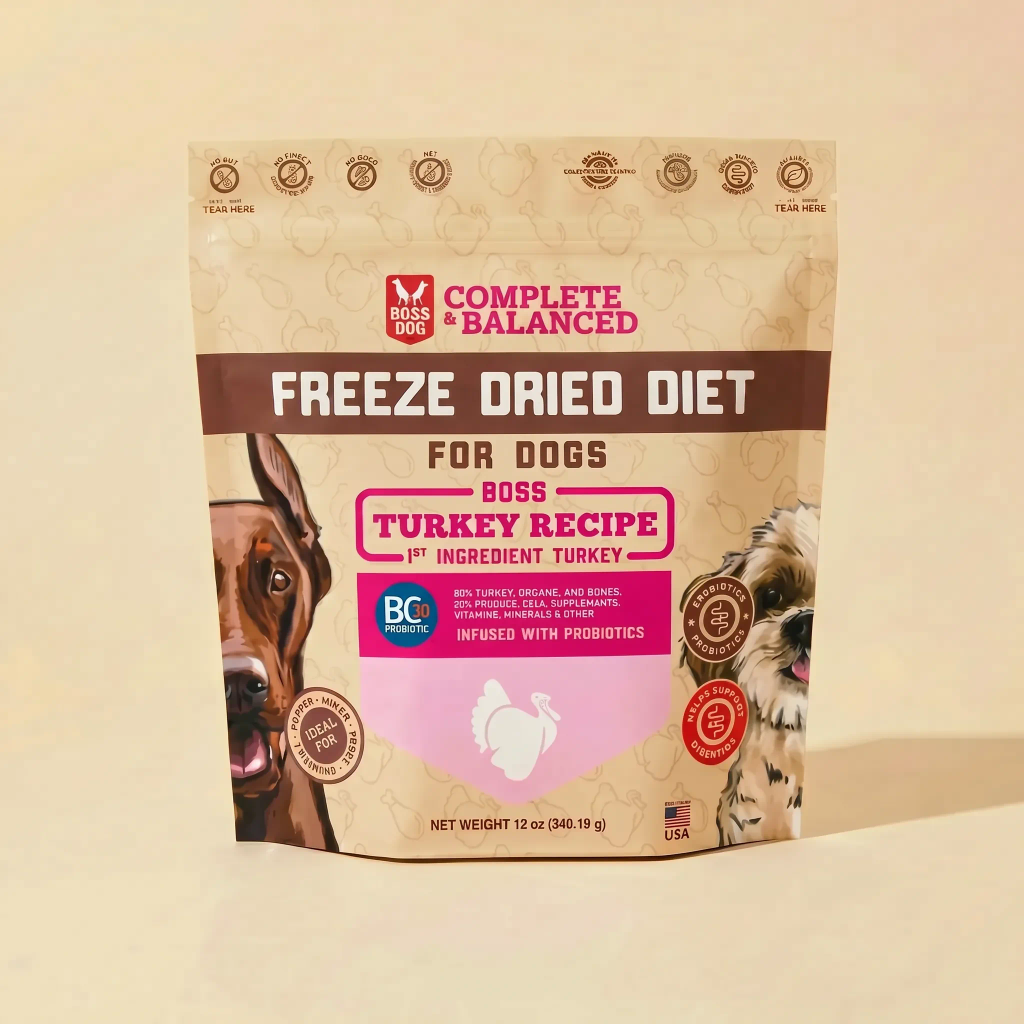 Freeze Dried Dog Food & Topper w/ Probiotics
