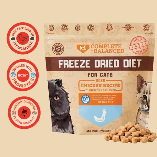 Freeze Dried Cat Food & Topper w/ Probiotics