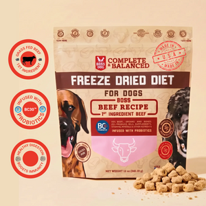 Freeze Dried Dog Food & Topper w/ Probiotics